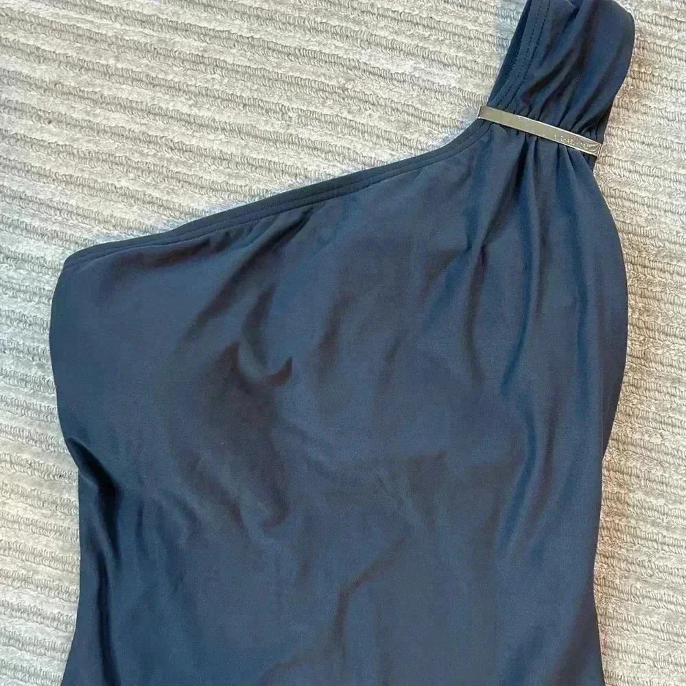Michael Kohrs one peice one shoulder grey swimsuit - Picture 4 of 6